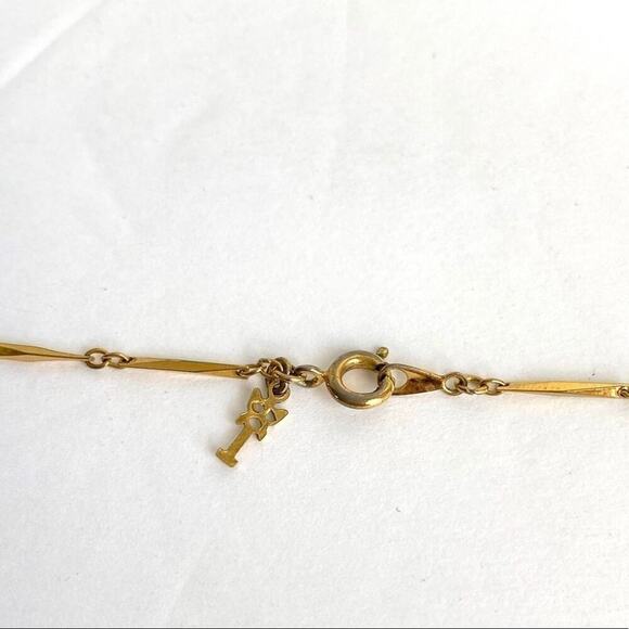 Vintage Crown Trifari Modernist Gold Tone Necklace - Picture 3 of 5